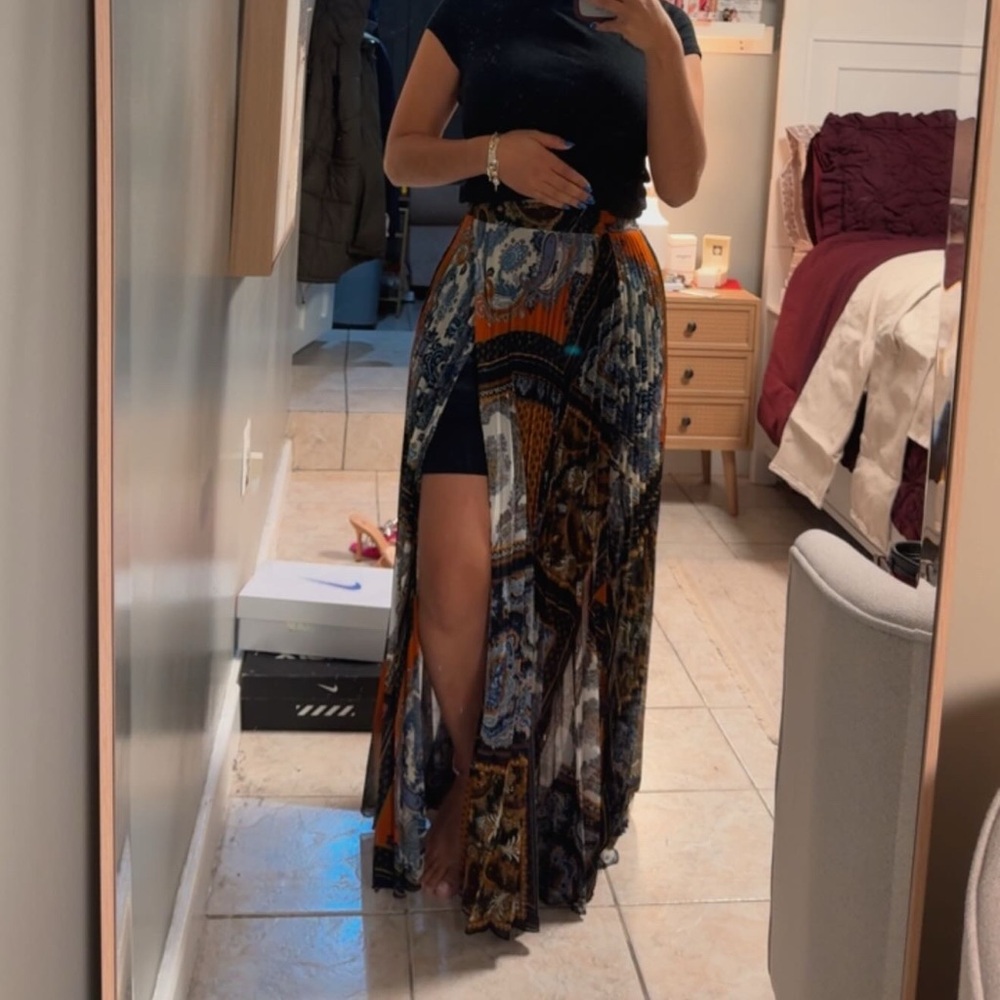 H&M Vibrant Patterned Maxi Skirt